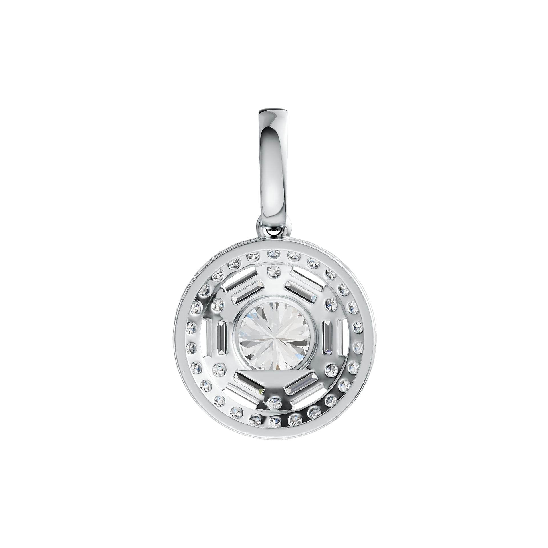 Sterling Silver Semi Mount Pendant Setting Round RD 8x8mm Halo DHJ