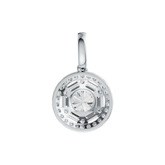 Sterling Silver Semi Mount Pendant Setting Round RD 8x8mm Halo DHJ