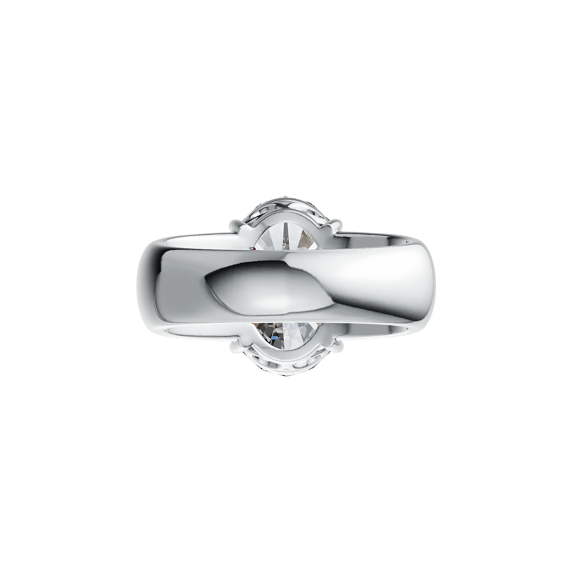 Sterling Silver Semi Mount Ring Setting Oval OV 14X10mm Solitaire DHJ