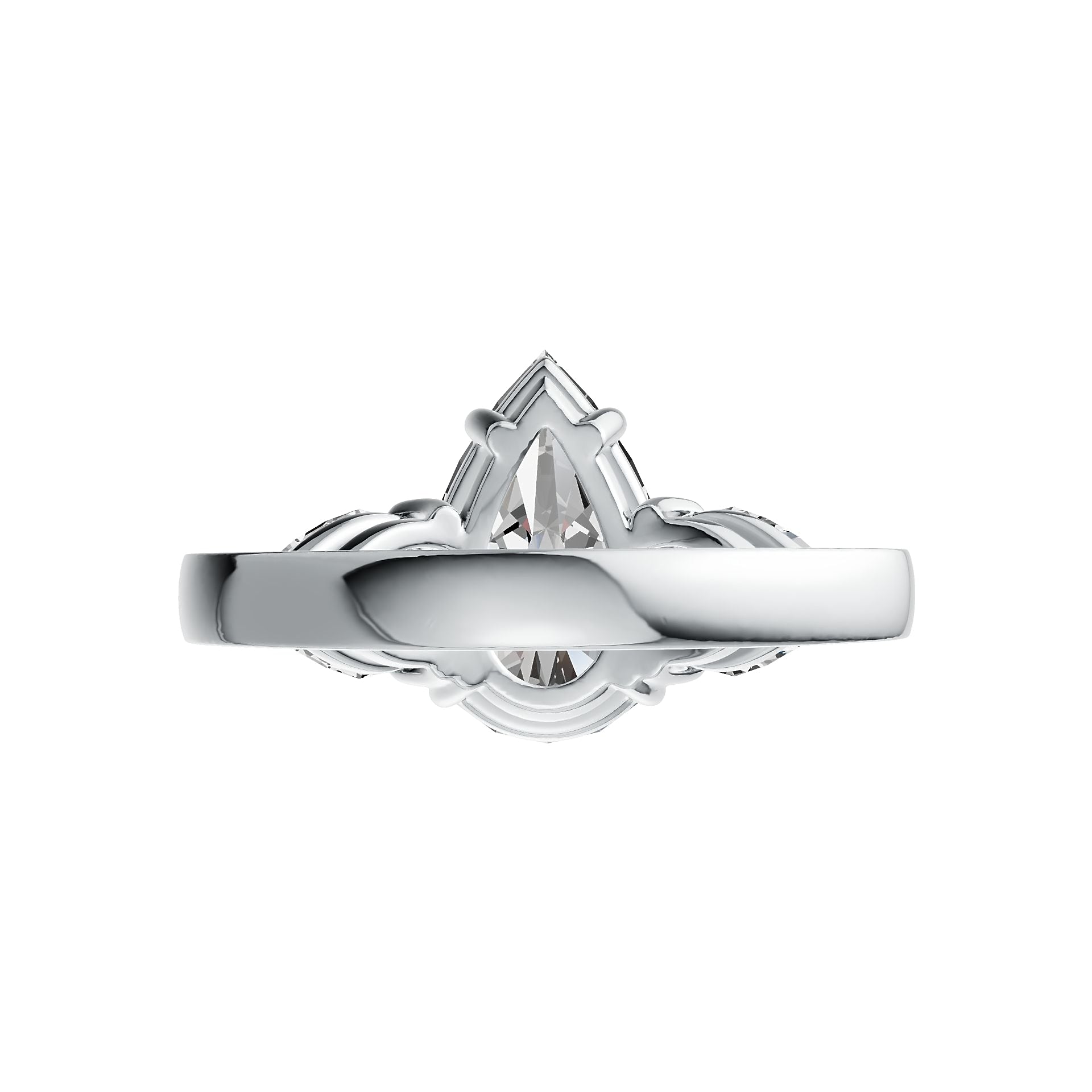 Sterling Silver Semi Mount Ring Setting Pear PE 12X8mm PE 7X5mm DHJ