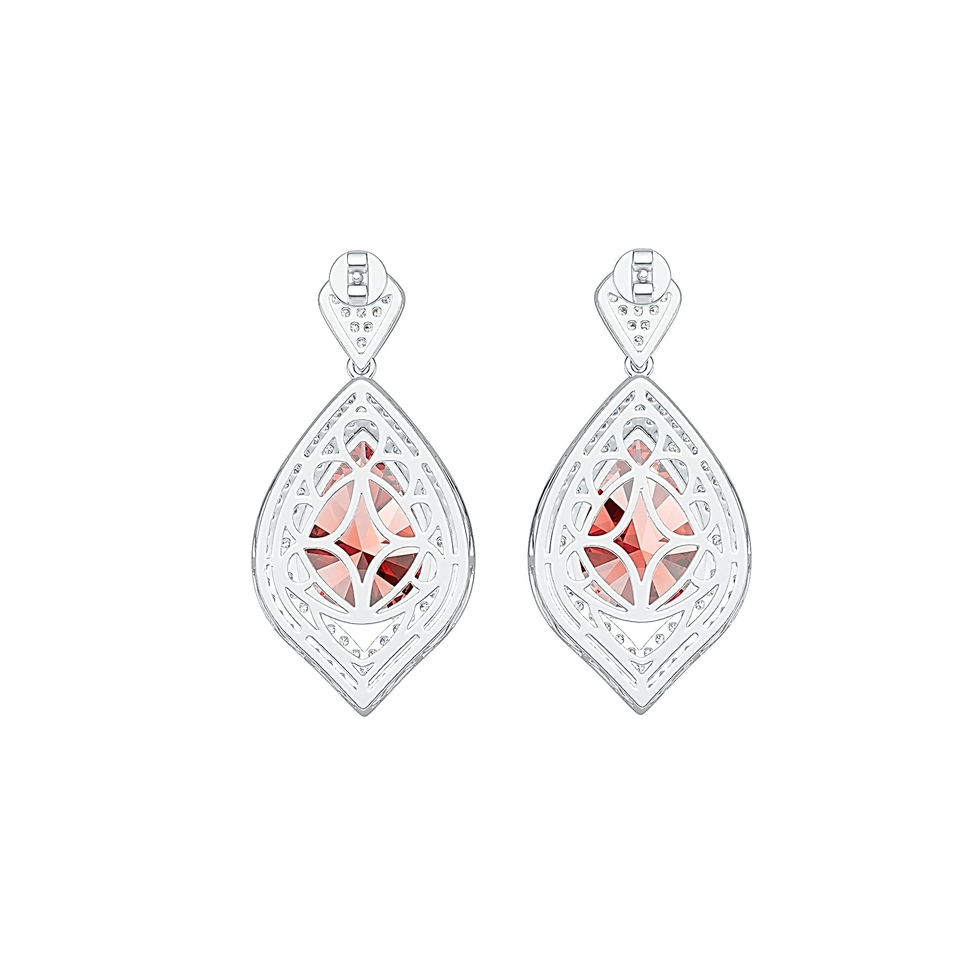 Sterling Silver Semi Mount Earrings Setting Pear PE 19x14mm DHJ