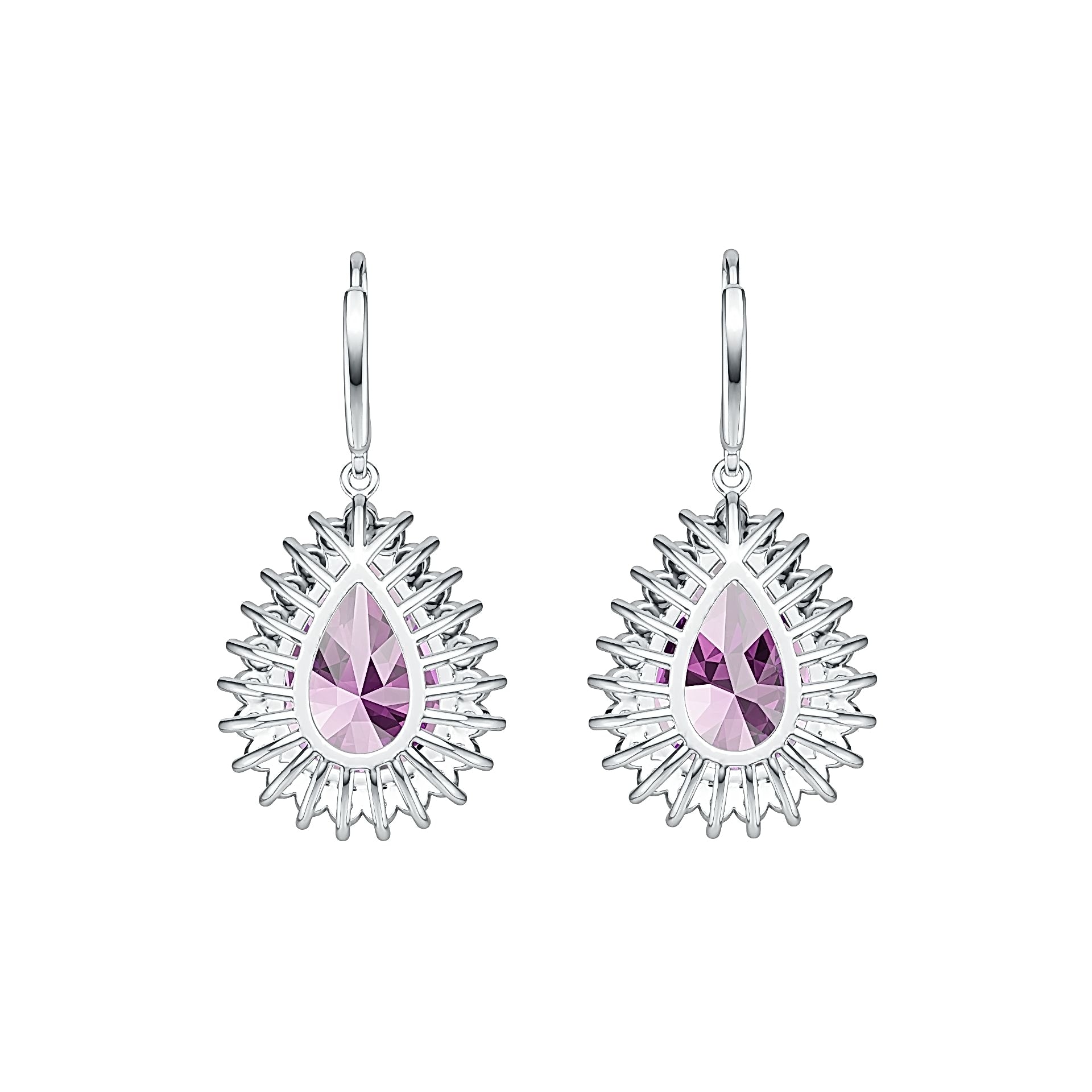 Sterling Silver Semi Mount Earrings Setting Pear PE 12X16mm DHJ