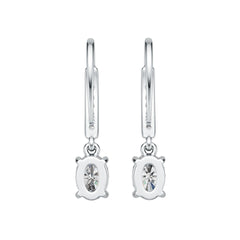 Sterling Silver Semi Mount Earrings Setting Oval OV 7x5mm with White Topaz DHJ