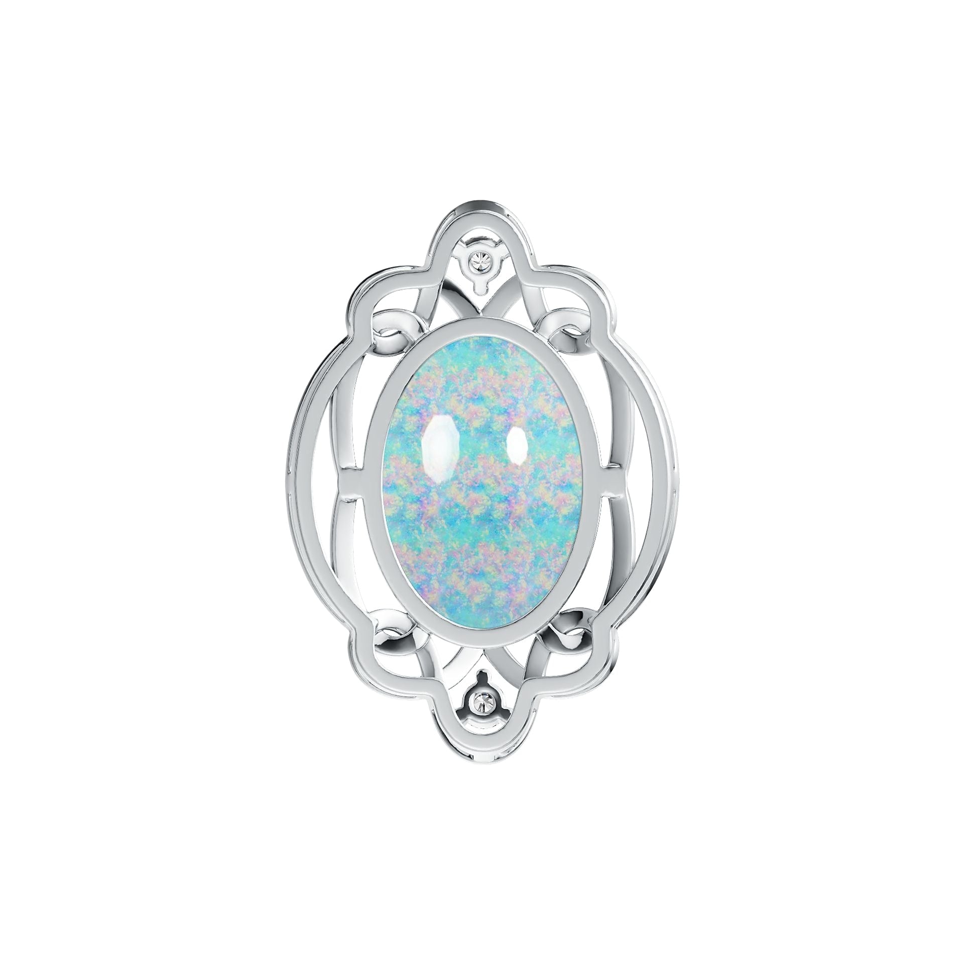 Sterling Silver Semi Mount Pendant Setting Oval OV 18x13mm Cabochon DHJ