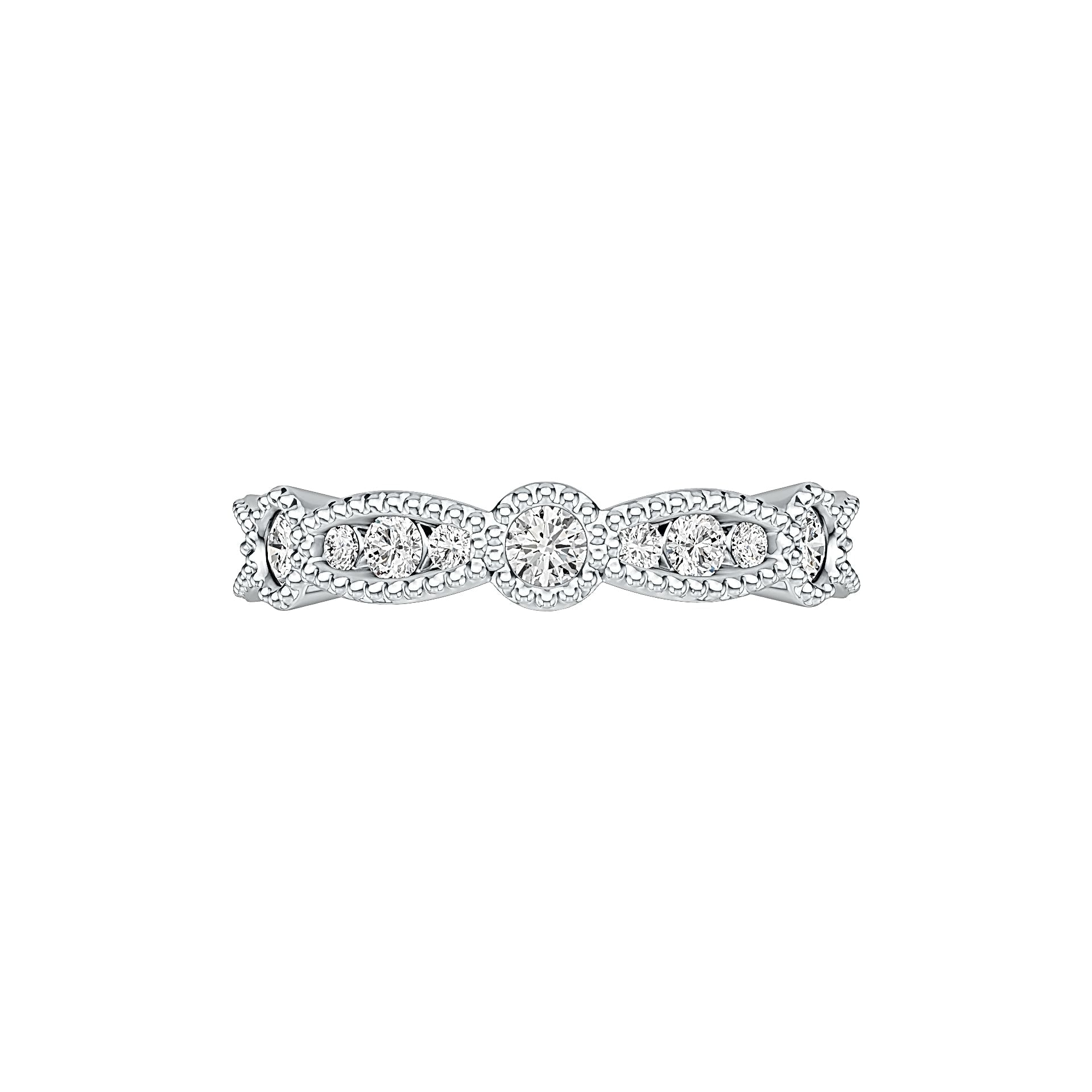Sterling Silver Eternity Band Ring with White Topaz or Moissanite DHJ