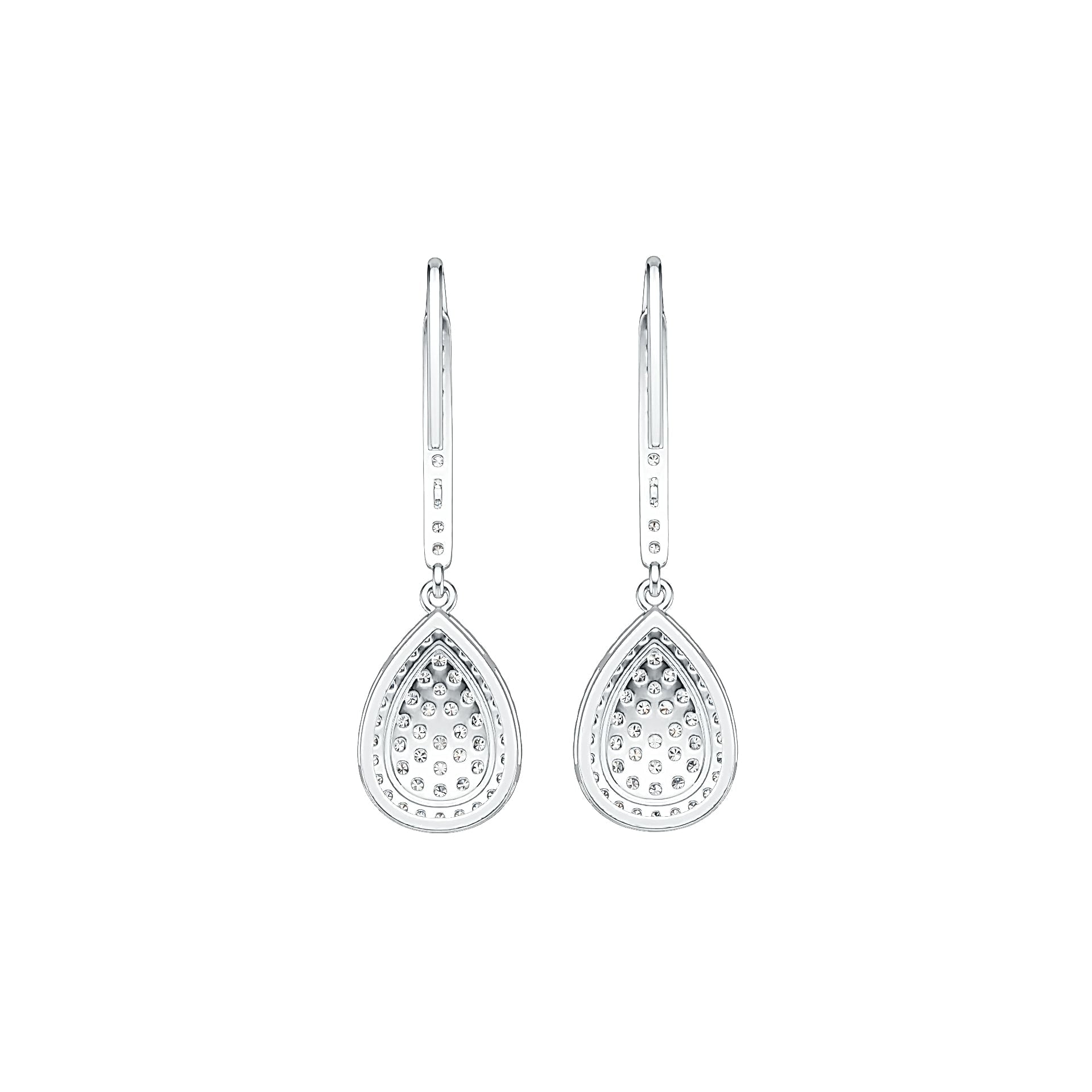 Sterling Silver Dangling Earrings with White Topaz or Moissanite - Syzjewelry