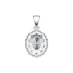 Sterling Silver Semi Mount Pendant Setting Oval OV 7X5mm with White Topaz DHJ