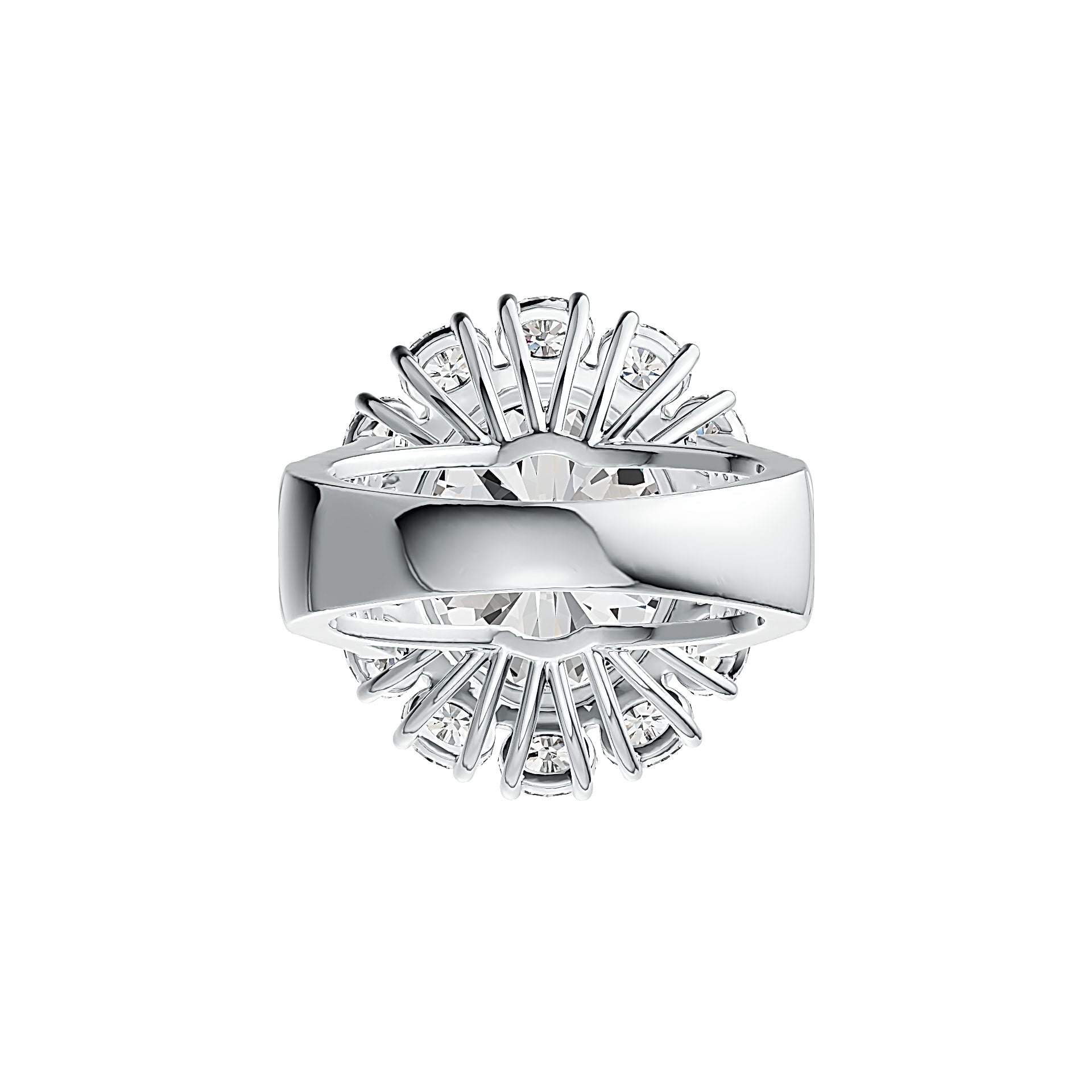 Sterling Silver Semi Mount Ring Setting Oval 14X12mm Split Shank Halo - Syzjewelry