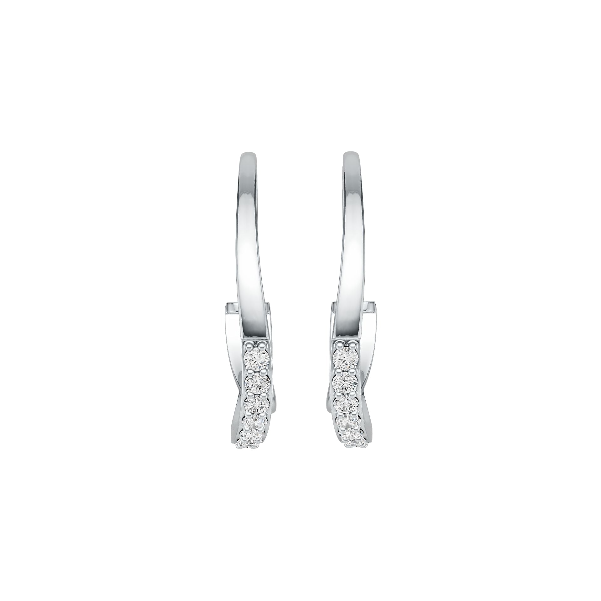 Sterling Silver Earrings Open Hoop with White Topaz or Moissanite DHJ
