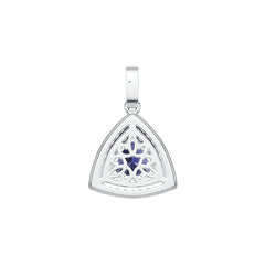 Sterling Silver Semi Mount Pendant Setting Trillion TRI 8X8mm Double Halo Syzjewelry
