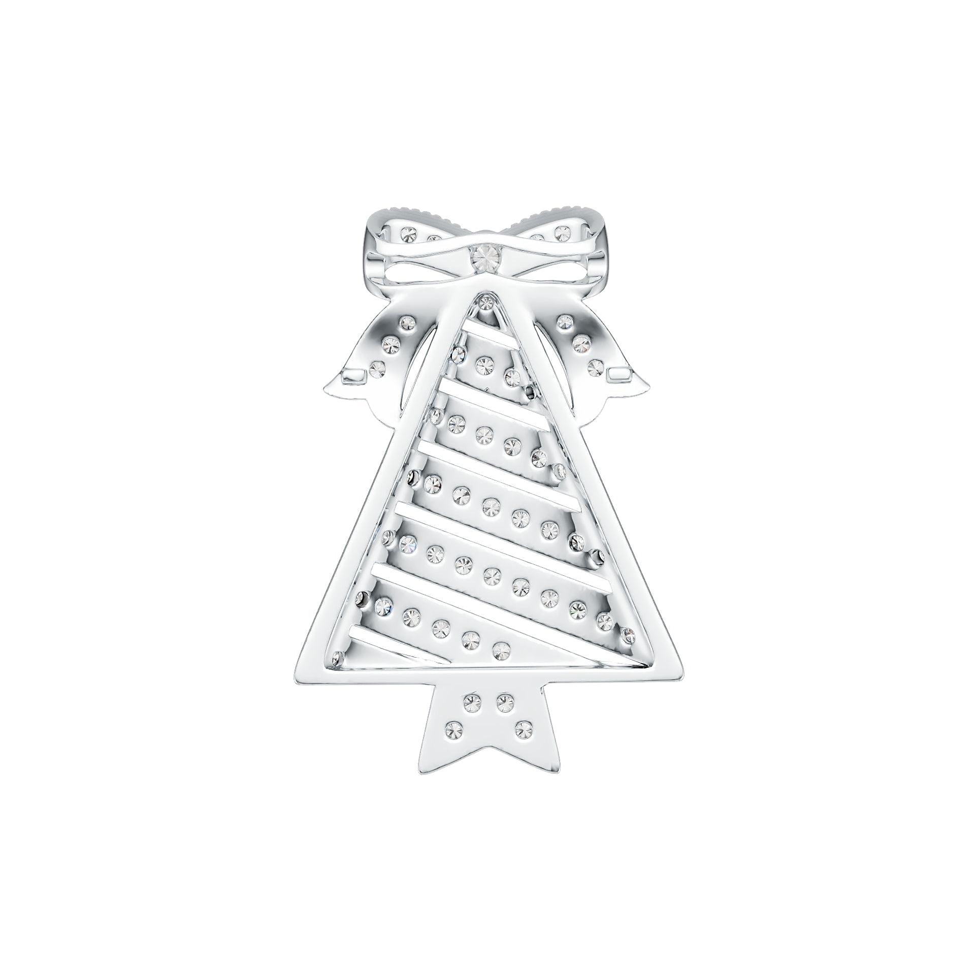 Sterling Silver Pendant with White Topaz or Moissanite Christmas Tree Theme DHJ