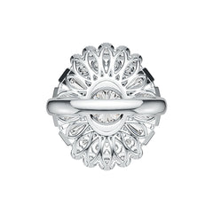 Sterling Silver Semi Mount Ring Setting Round RD 8x8mm Baguette BAG 6x3mm DHJ