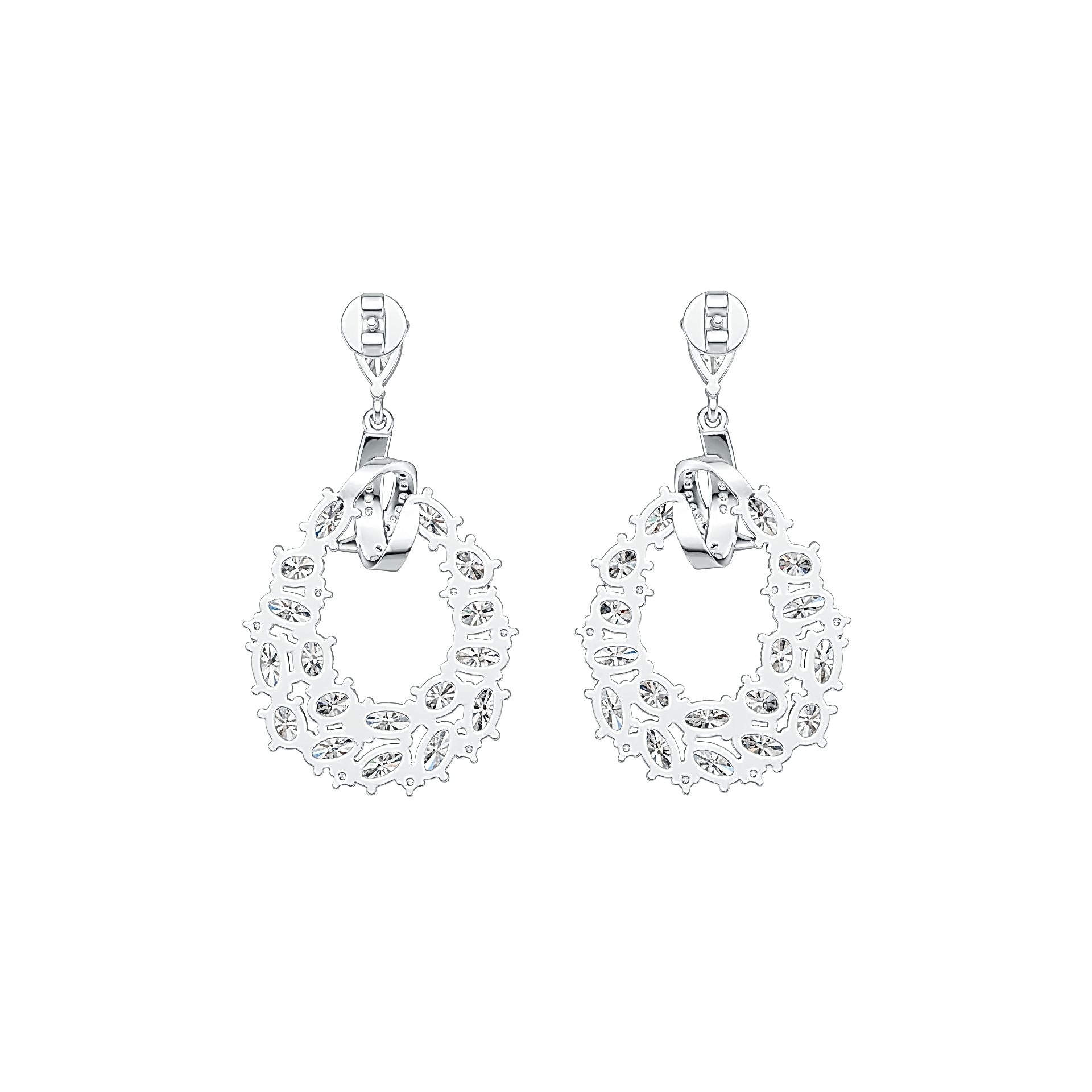 Sterling Silver Semi Mount Earrings Setting Pear PE 6x4mm OV 5x3mm OV 4x3mm DHJ