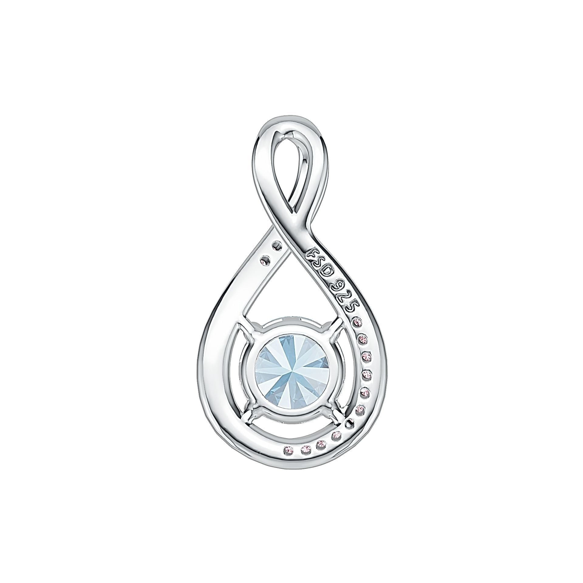 Sterling Silver Semi Mount Pendant Setting Round RD 7X7MM Syzjewelry