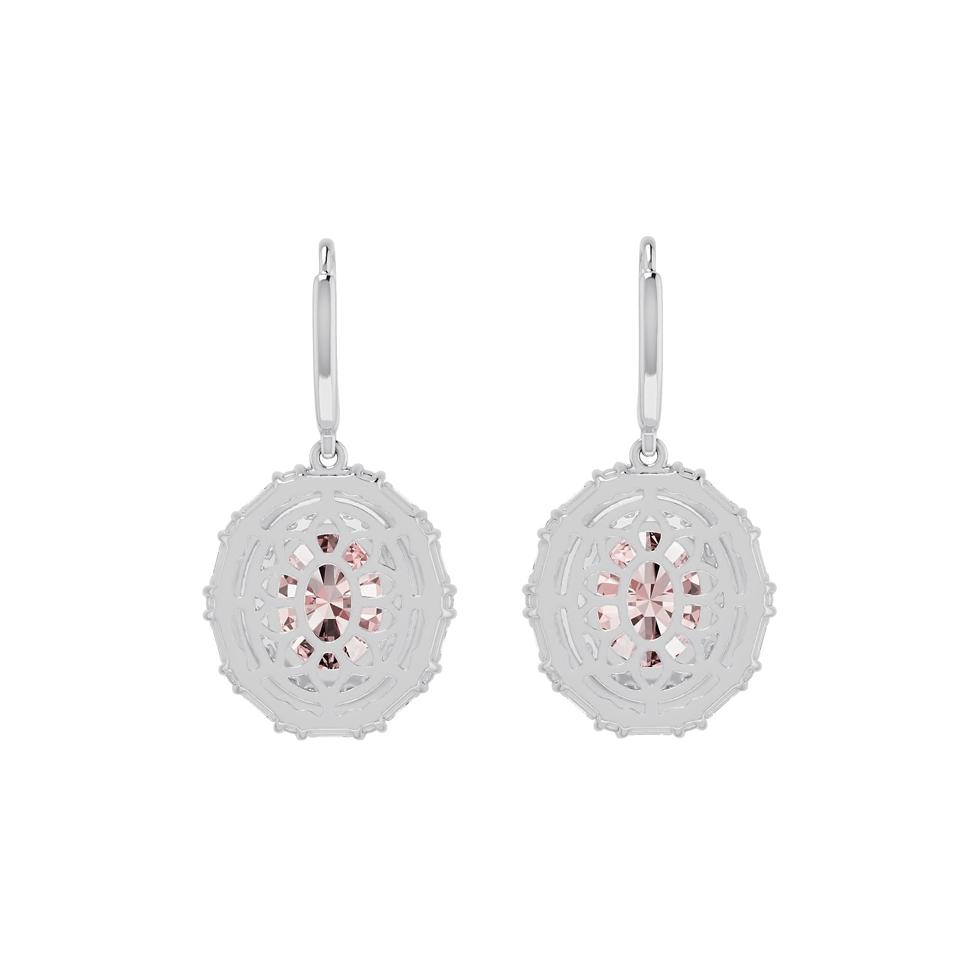 Sterling Silver Semi Mount Earrings Setting Oval OV 11x9mm with White Topaz Syzjewelry