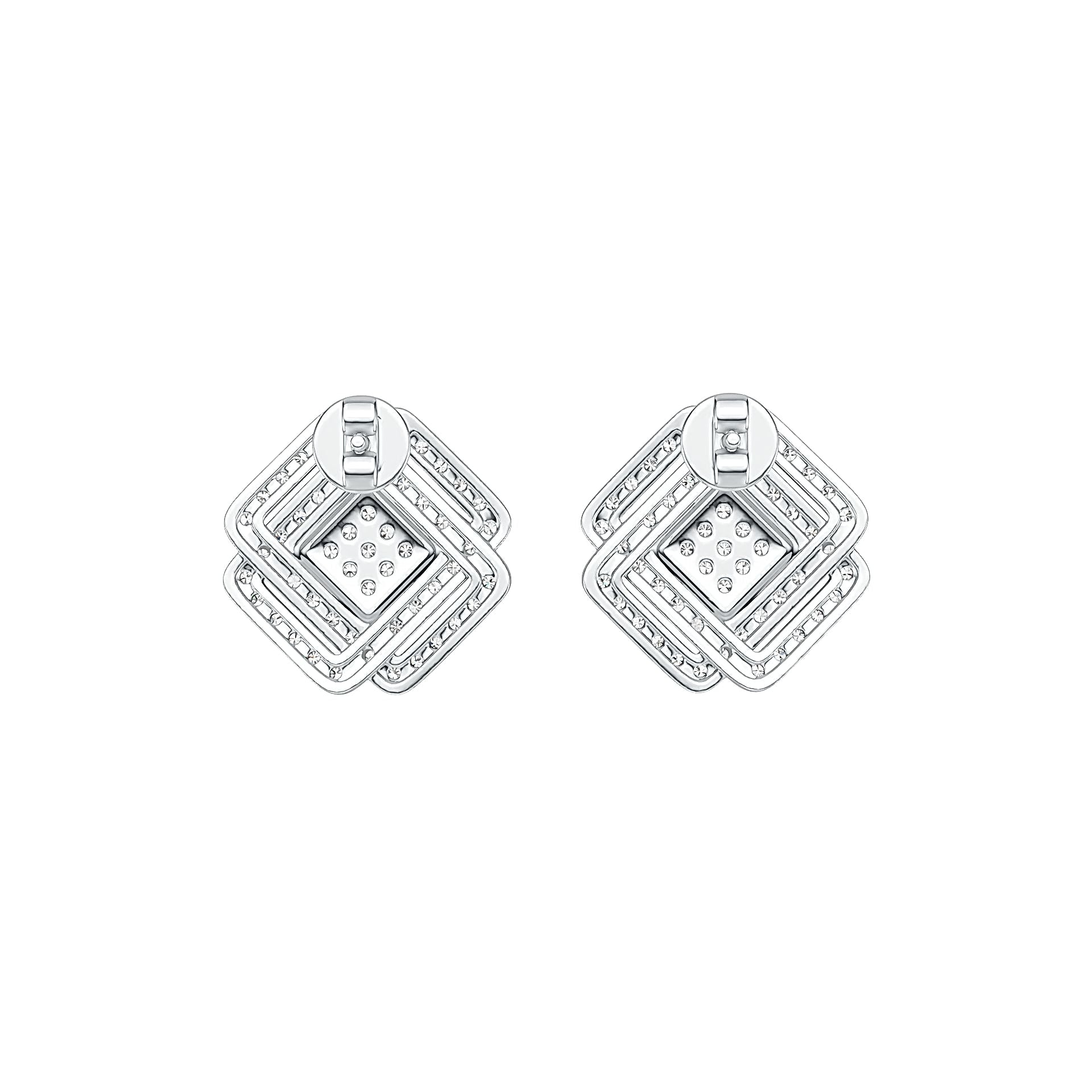 Sterling Silver Semi Mount Earrings Setting Round RD 1.3mm White Topaz DHJ