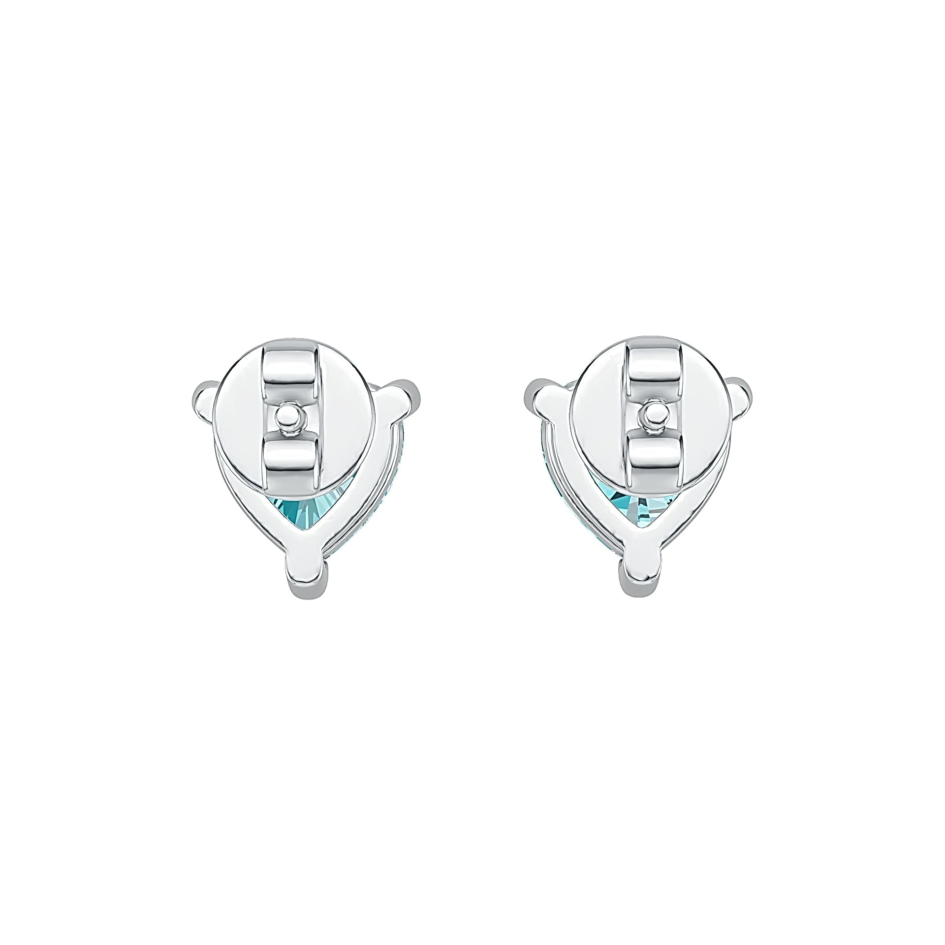 Sterling Silver Semi Mount Earrings Setting Heart HT 6X6mm Simple Stud - Syzjewelry