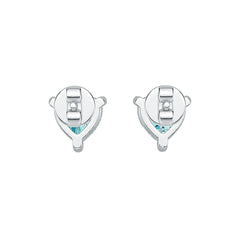 Sterling Silver Semi Mount Earrings Setting Heart HT 6X6mm Simple Stud - Syzjewelry