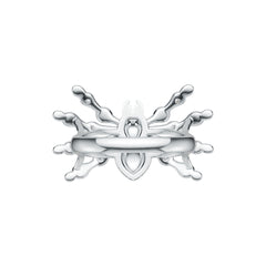 Sterling Silver Ring with White Topaz or Moissanite Spider Theme DHJ