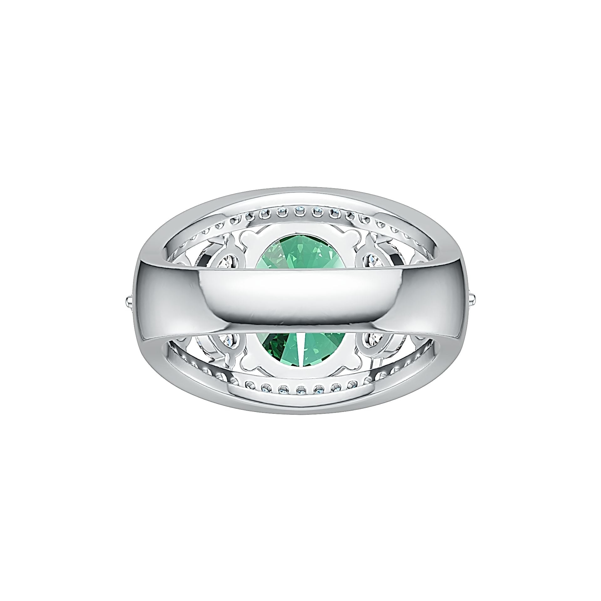 Sterling Silver Semi Mount Ring Setting Oval OV 13X11MM PE 5X3MM DHJ
