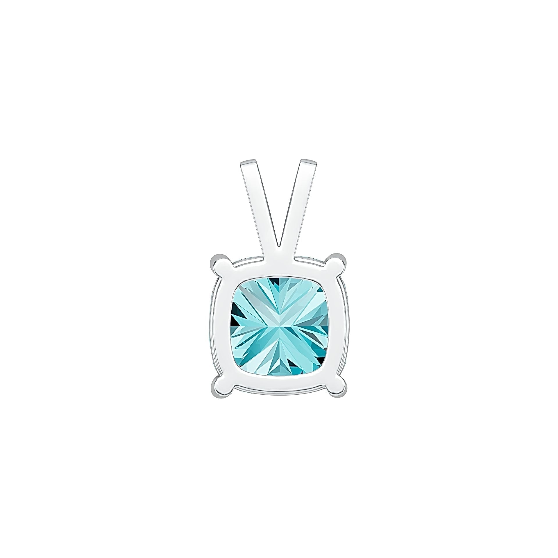 Sterling Silver Semi Mount Pendant Setting Cushion CU 8x8mm DHJ