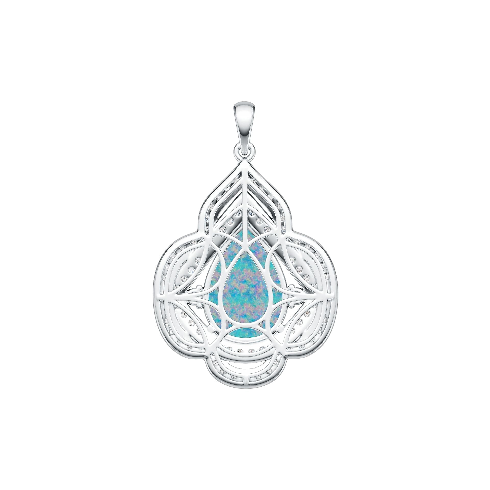 Sterling Silver Semi Mount Pendant Setting Pear PE 17X12mm Cabochon DHJ