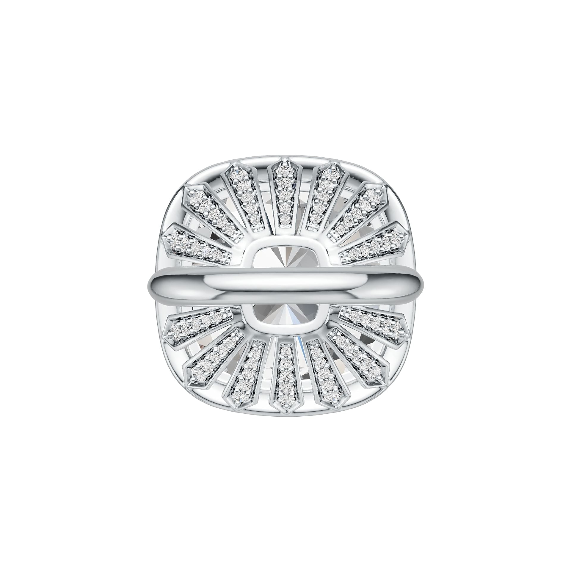 Sterling Silver Semi Mount Ring Setting Cushion CU 18X18mm DHJ