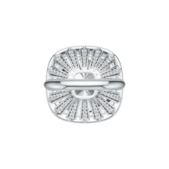 Sterling Silver Semi Mount Ring Setting Cushion CU 18X18mm DHJ