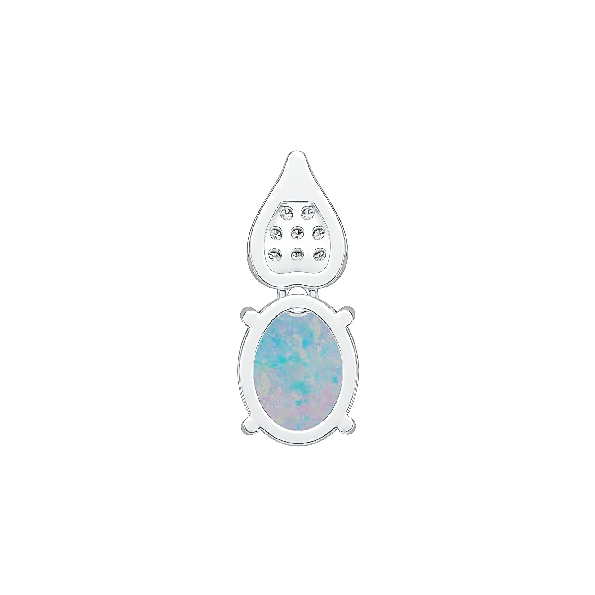 Sterling Silver Semi Mount Pendant Setting Oval OV 10X8mm Cabochon DHJ
