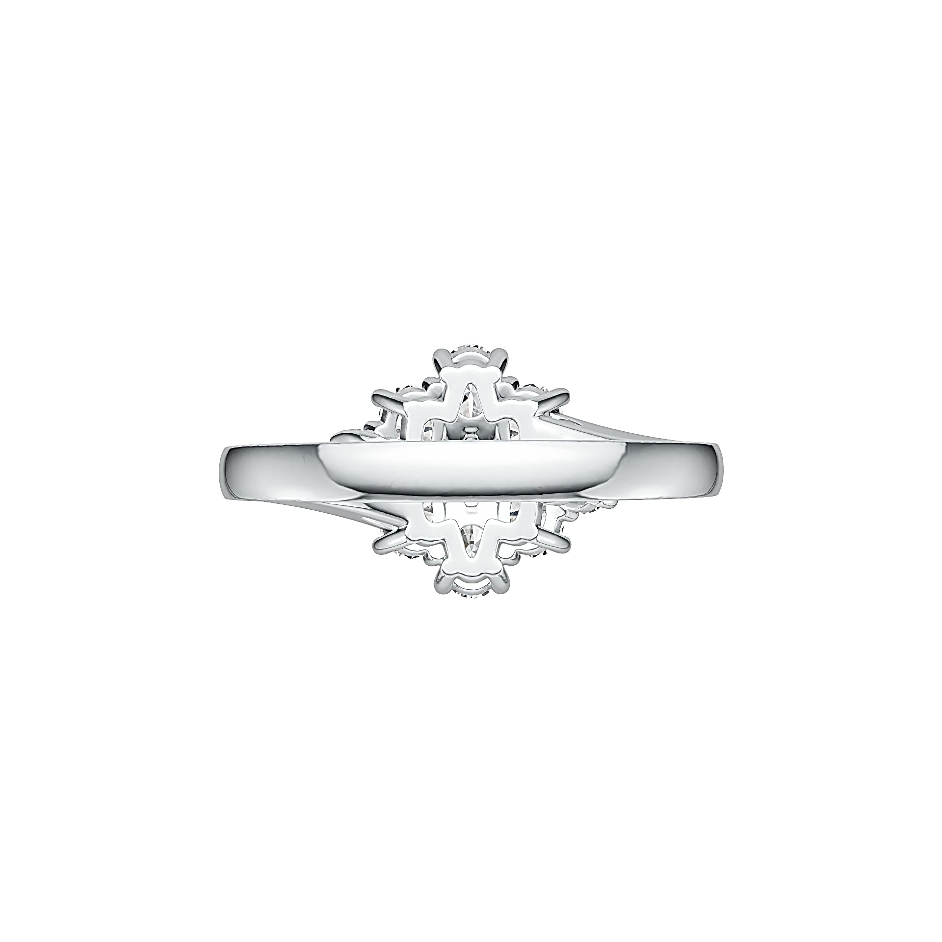 Sterling Silver Semi Mount Ring Setting Oval OV 4X3mm Bypass Cluster Ring - Syzjewelry
