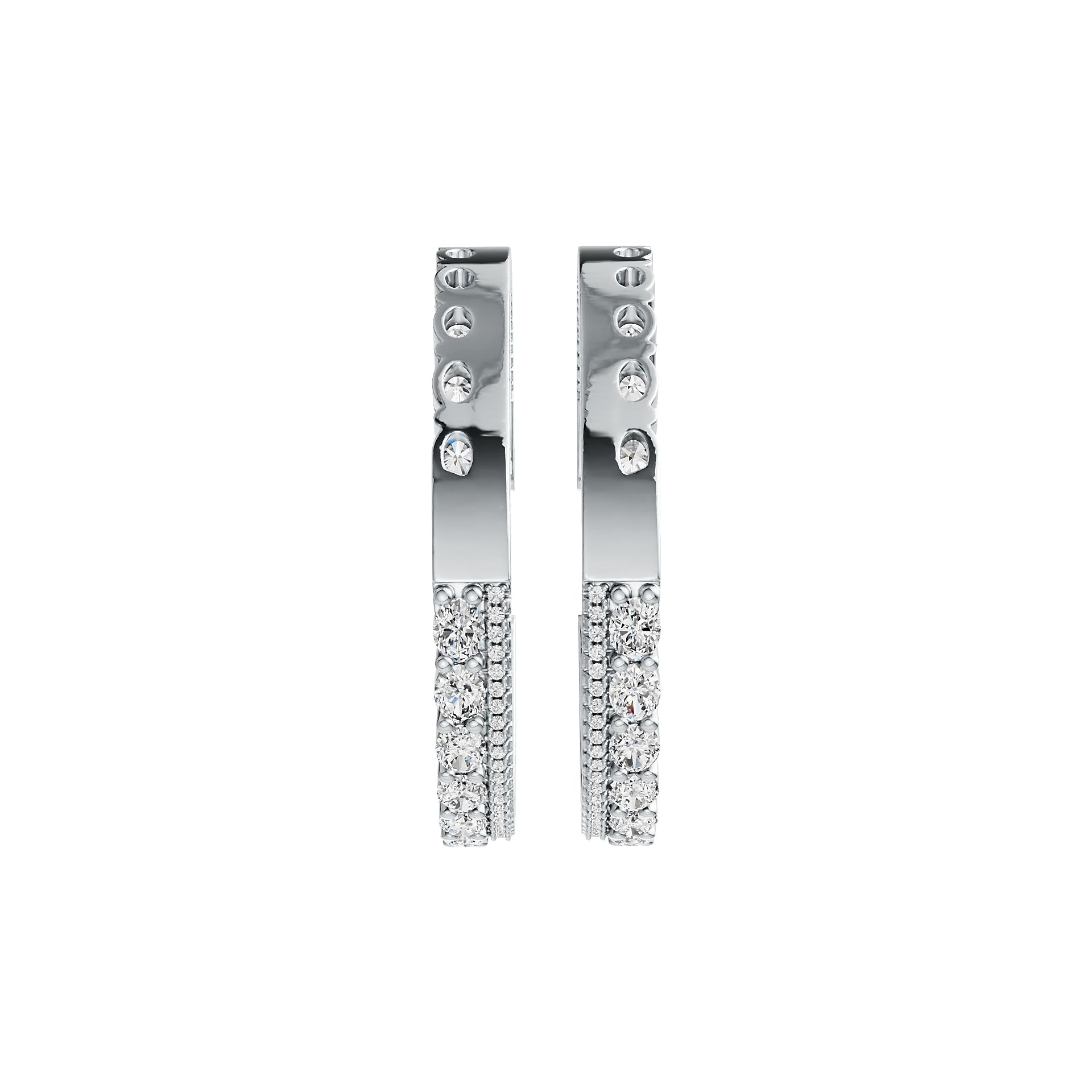 Sterling Silver Semi Mount Earrings Setting Oval OV 4X3mm with White Topaz DHJ