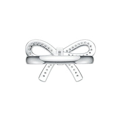 Sterling Silver Ring Bow Butterfly Knot Theme with White Topaz or Moissanite Syzjewelry