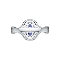 Sterling Silver Semi Mount Ring Setting Oval OV 10X8mm Halo Twist Shank Syzjewelry