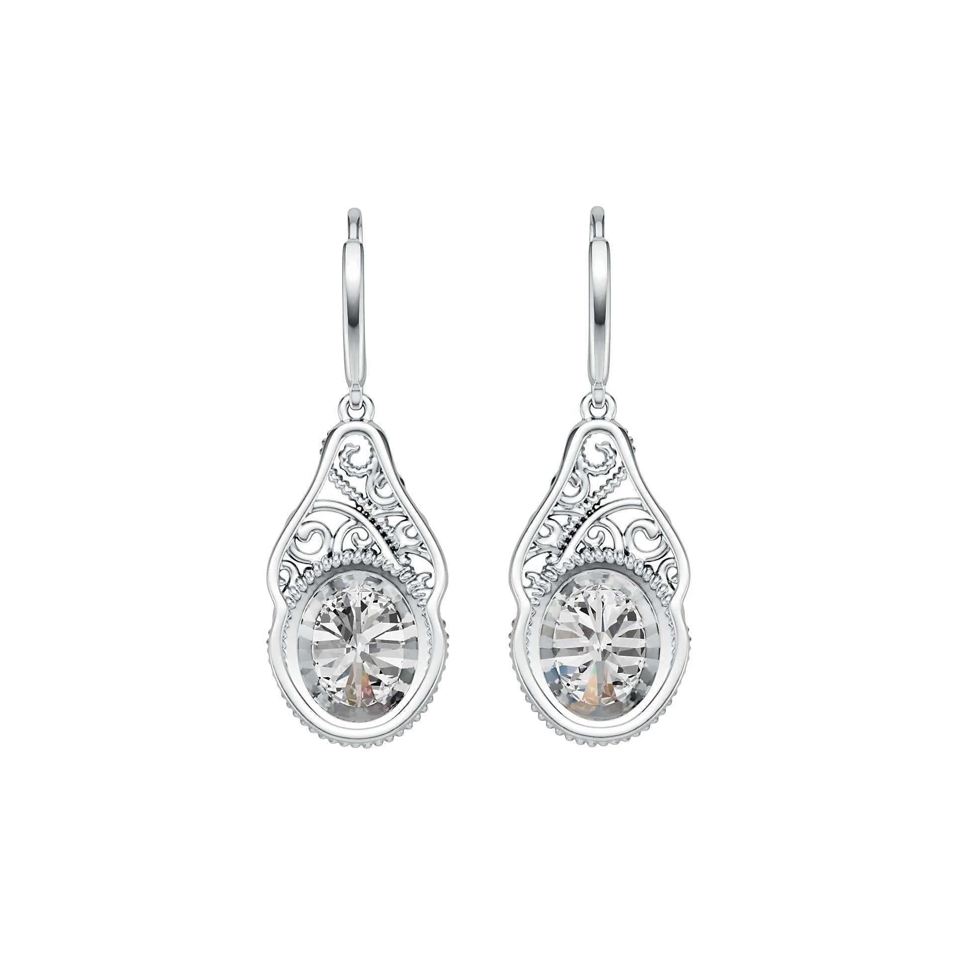 Sterling Silver Semi Mount Earrings Setting Oval OV 10X8mm DHJ