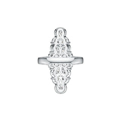 Sterling Silver Semi Mount Ring Setting Pear PE 6X4mm RD 4.5x4.5mm DHJ