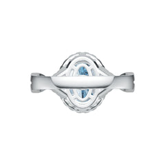 Sterling Silver Semi Mount Ring Setting Oval OV 10X8mm Halo Twist Shank Syzjewelry