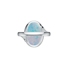Sterling Silver Semi Mount Ring Setting Oval OV 18X13mm Art Nouveau Cabochon - Syzjewelry