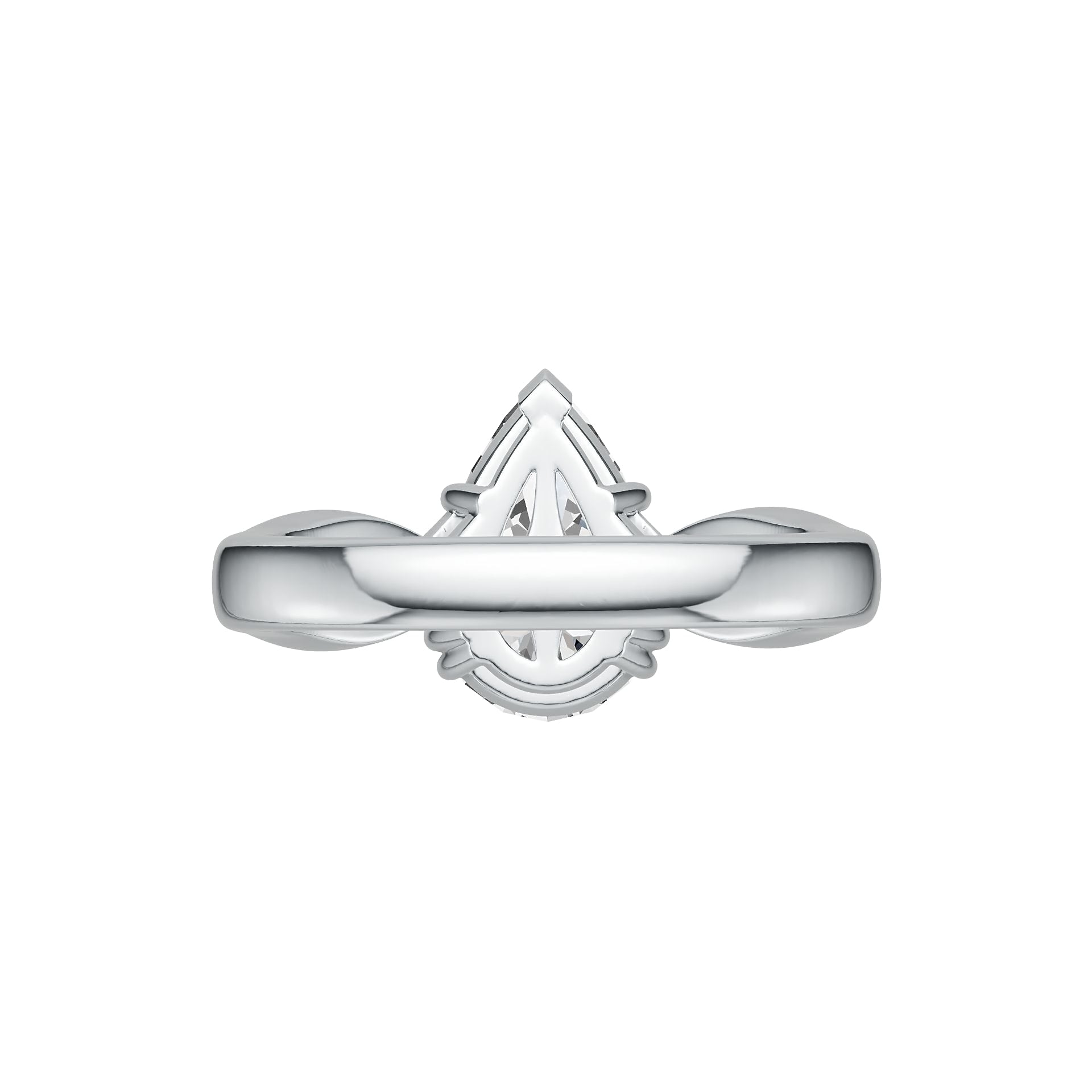 Sterling Silver Semi Mount Ring Setting Pear PE 12X8mm DHJ