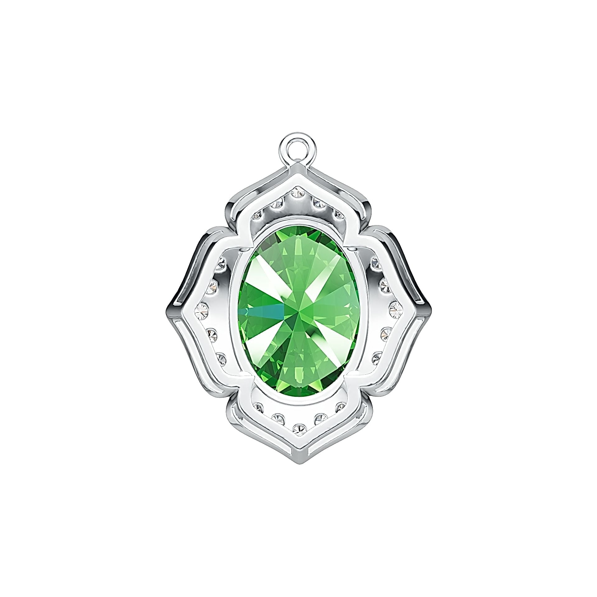 Sterling Silver Semi Mount Pendant Setting Oval OV 17X12mm DHJ