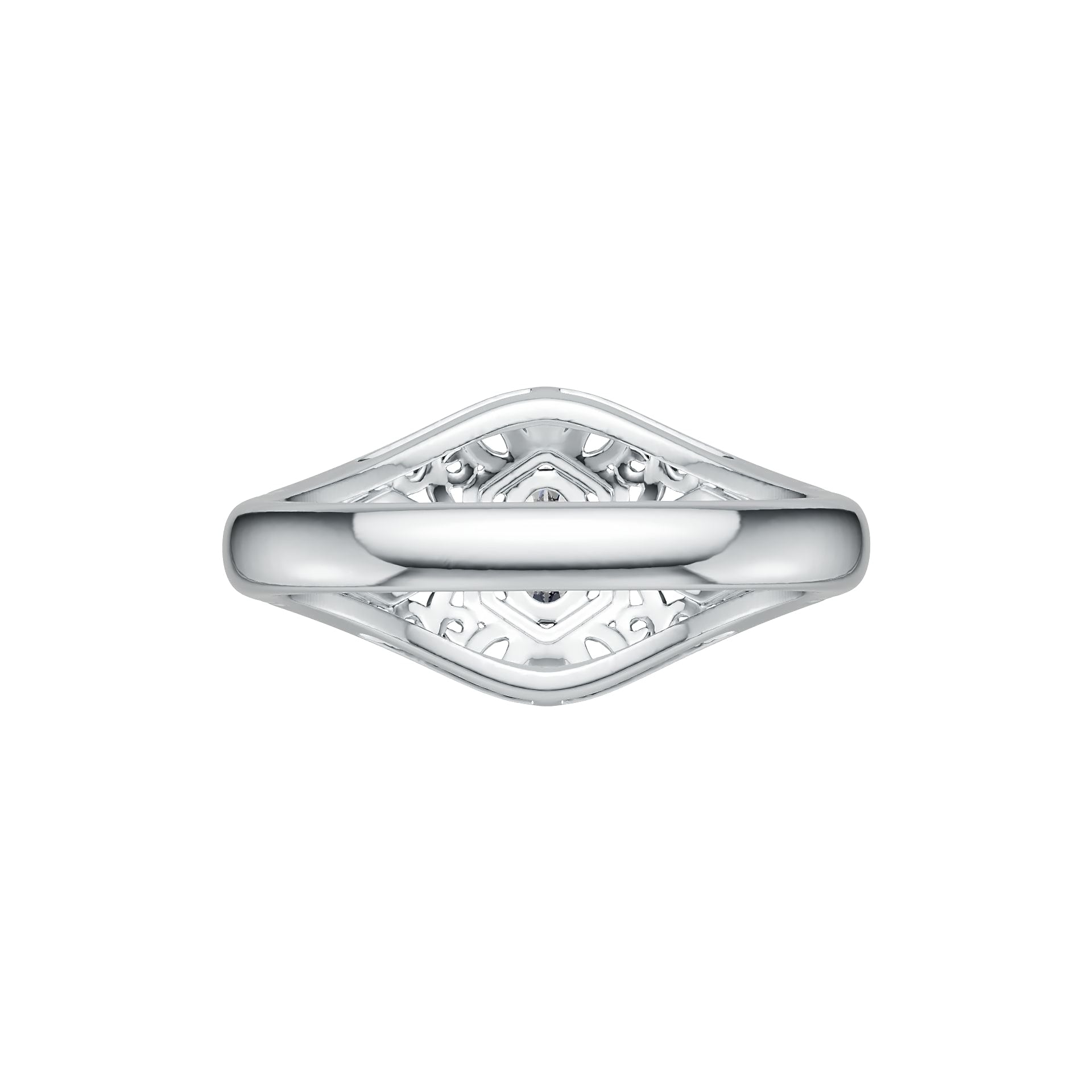 Sterling Silver Semi Mount Ring Setting Oval OV 6X4mm Art Deco Style DHJ