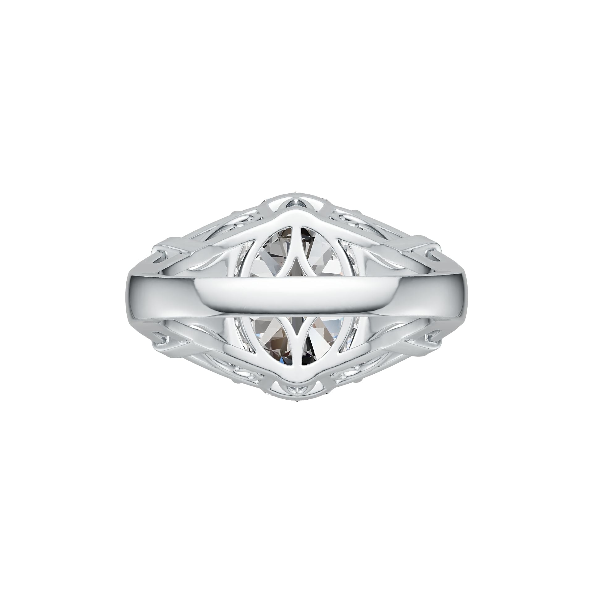 Sterling Silver Semi Mount Ring Setting Oval OV 16X12mm DHJ