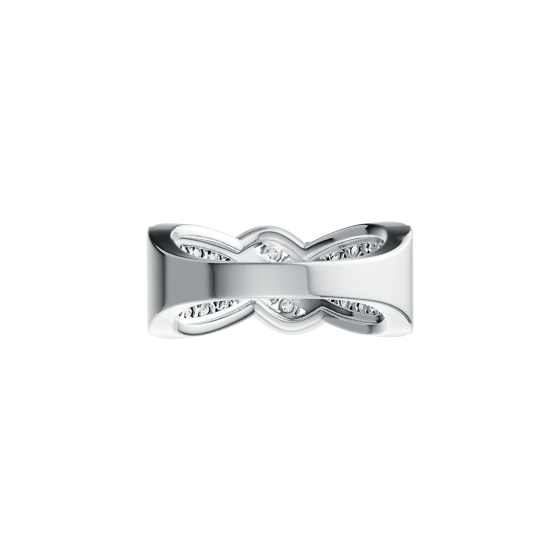 Sterling Silver Ring Twisted Wave Theme with White Topaz or Moissanite - Syzjewelry