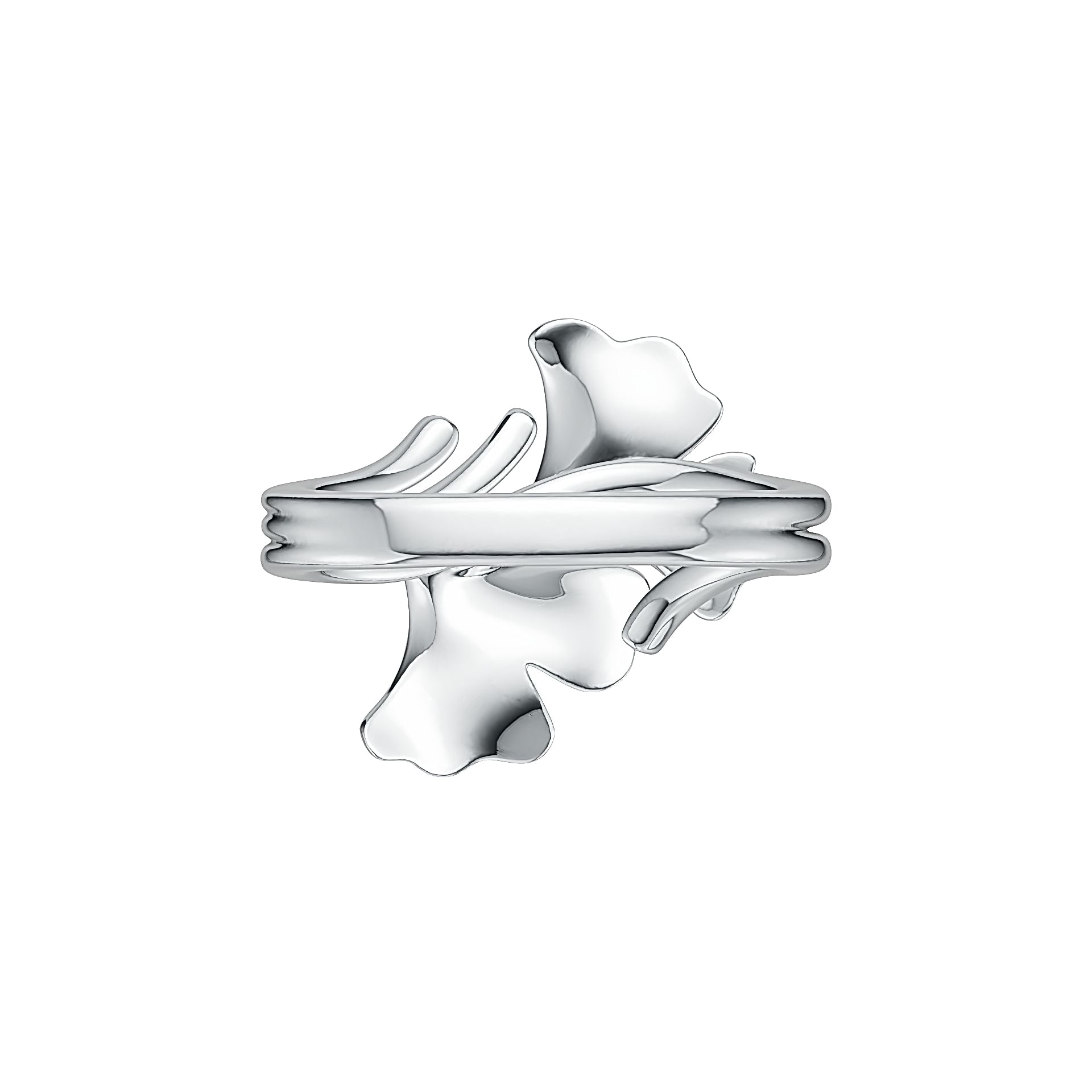 Sterling Silver Semi Mount Ring Setting Gingko Leaf Ring DHJ
