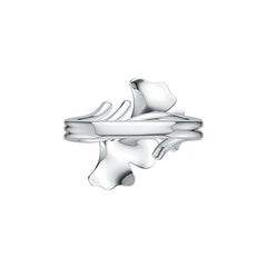 Sterling Silver Semi Mount Ring Setting Gingko Leaf Ring DHJ