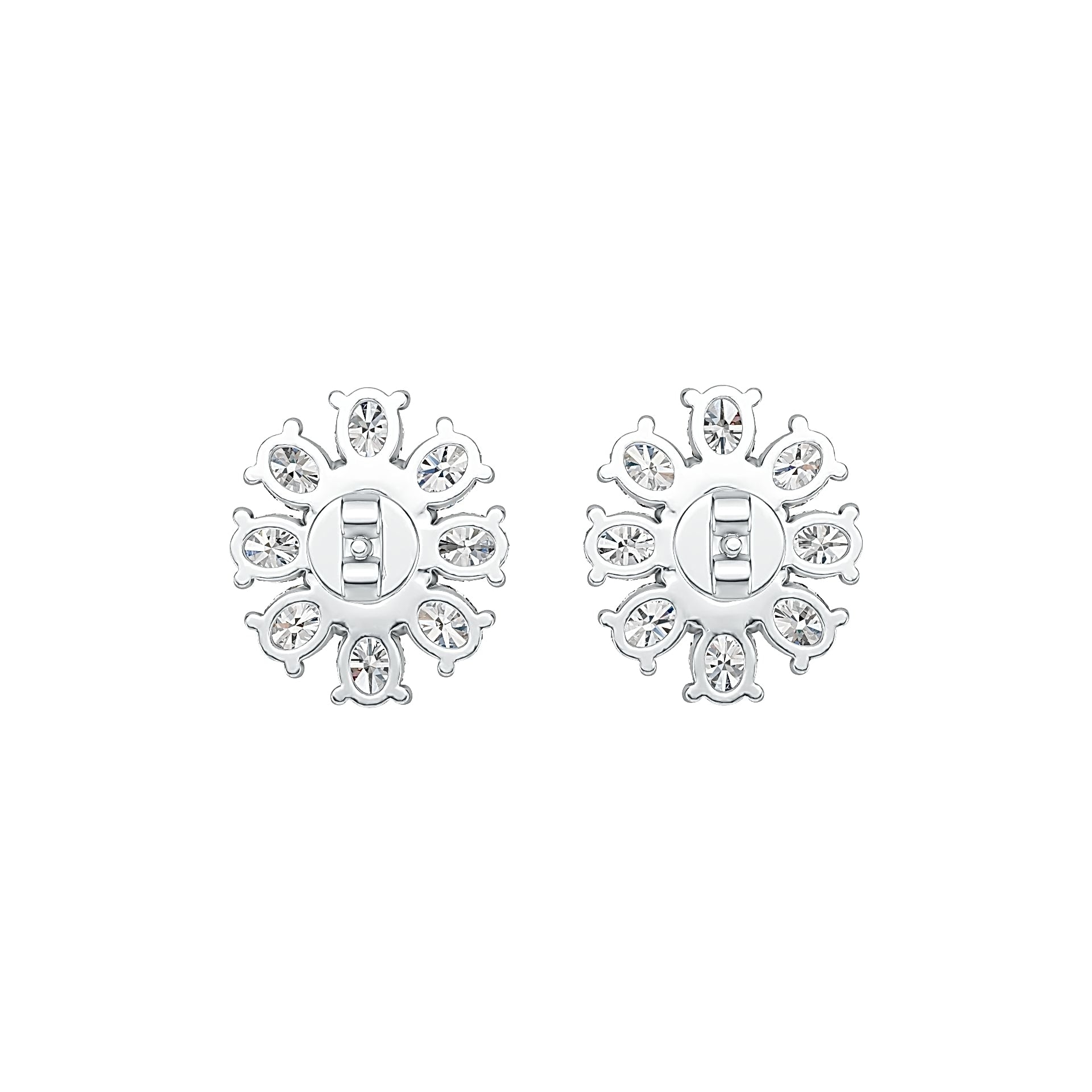 Sterling Silver Semi Mount Earrings Setting Oval OV 7X5mm with White Topaz DHJ