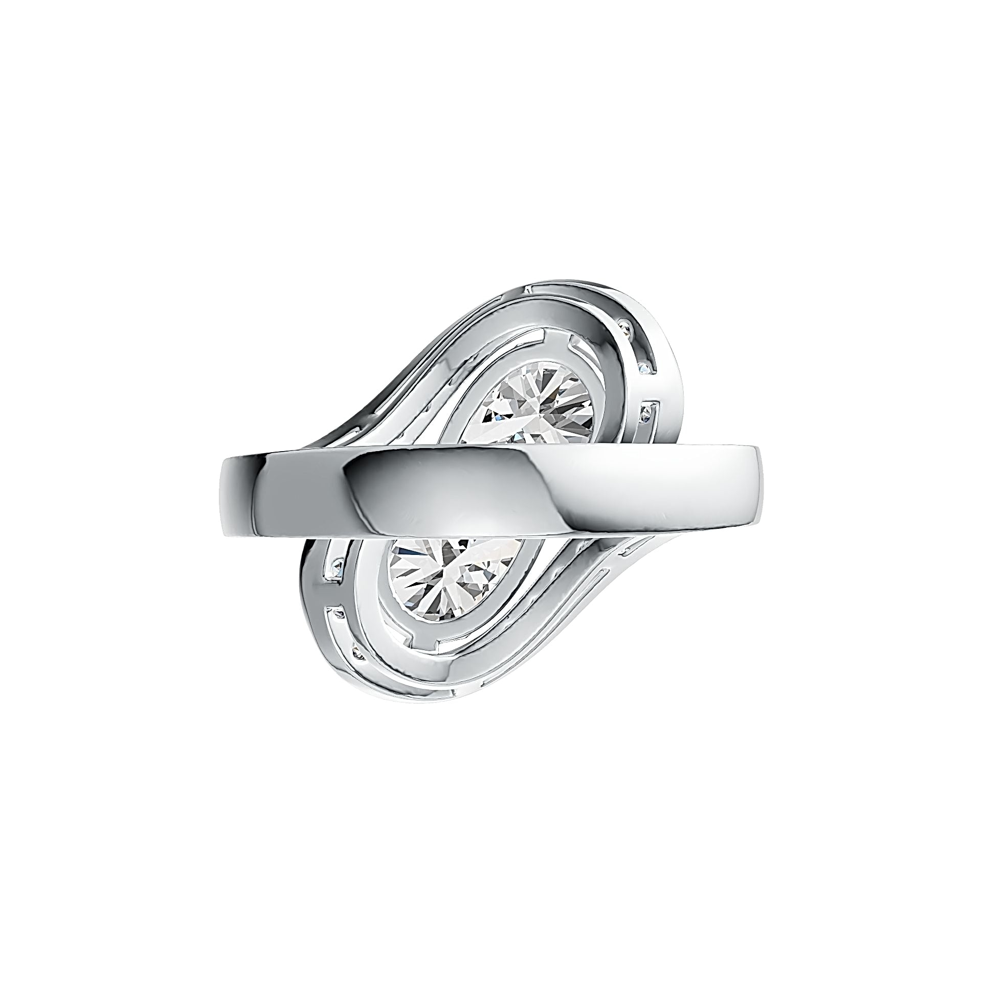 Sterling Silver Semi Mount Ring Setting Pear PE 8X6mm with White Topaz - Syzjewelry