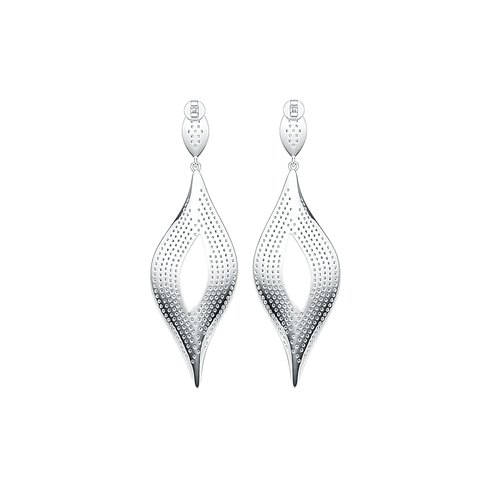 Sterling Silver Drop Chandelier Earrings with White Topaz or Moissanite DHJ