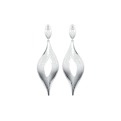 Sterling Silver Drop Chandelier Earrings with White Topaz or Moissanite DHJ