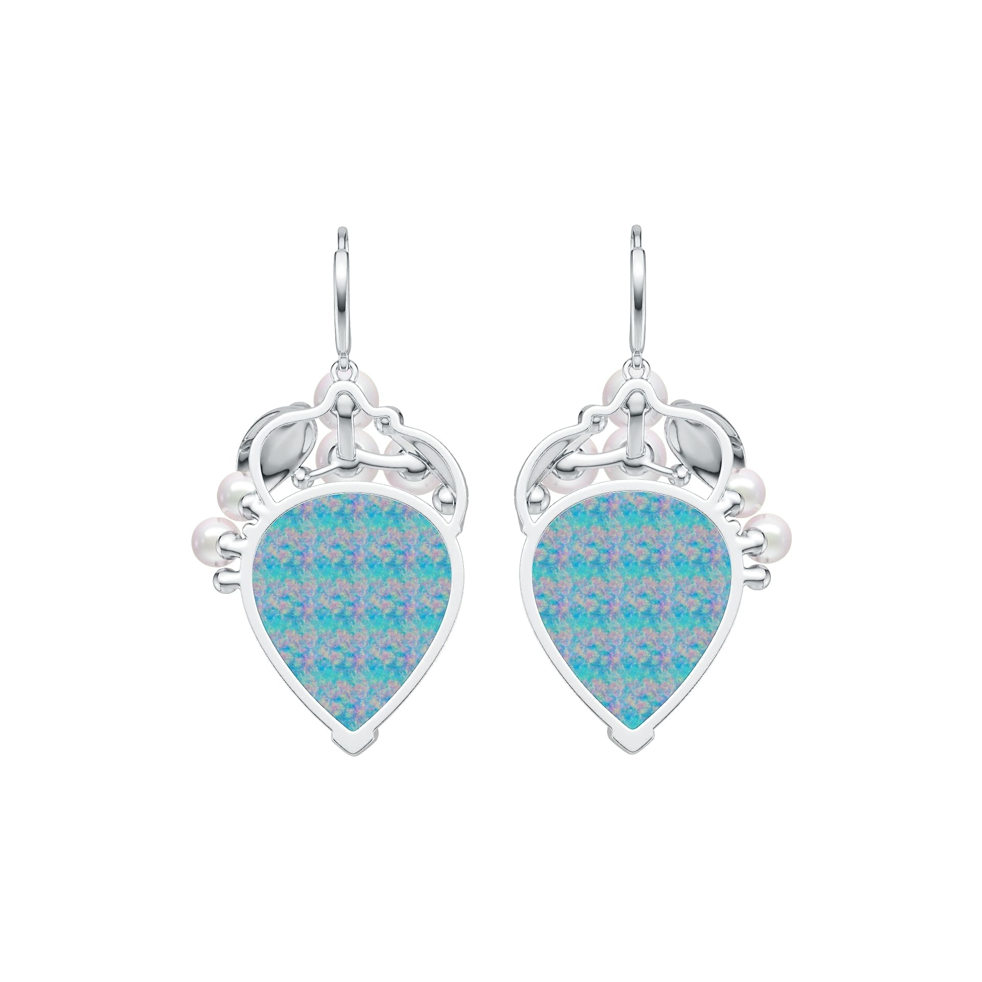 Sterling Silver Semi Mount Earrings Setting Pear PE 26X22mm Cabochon DHJ