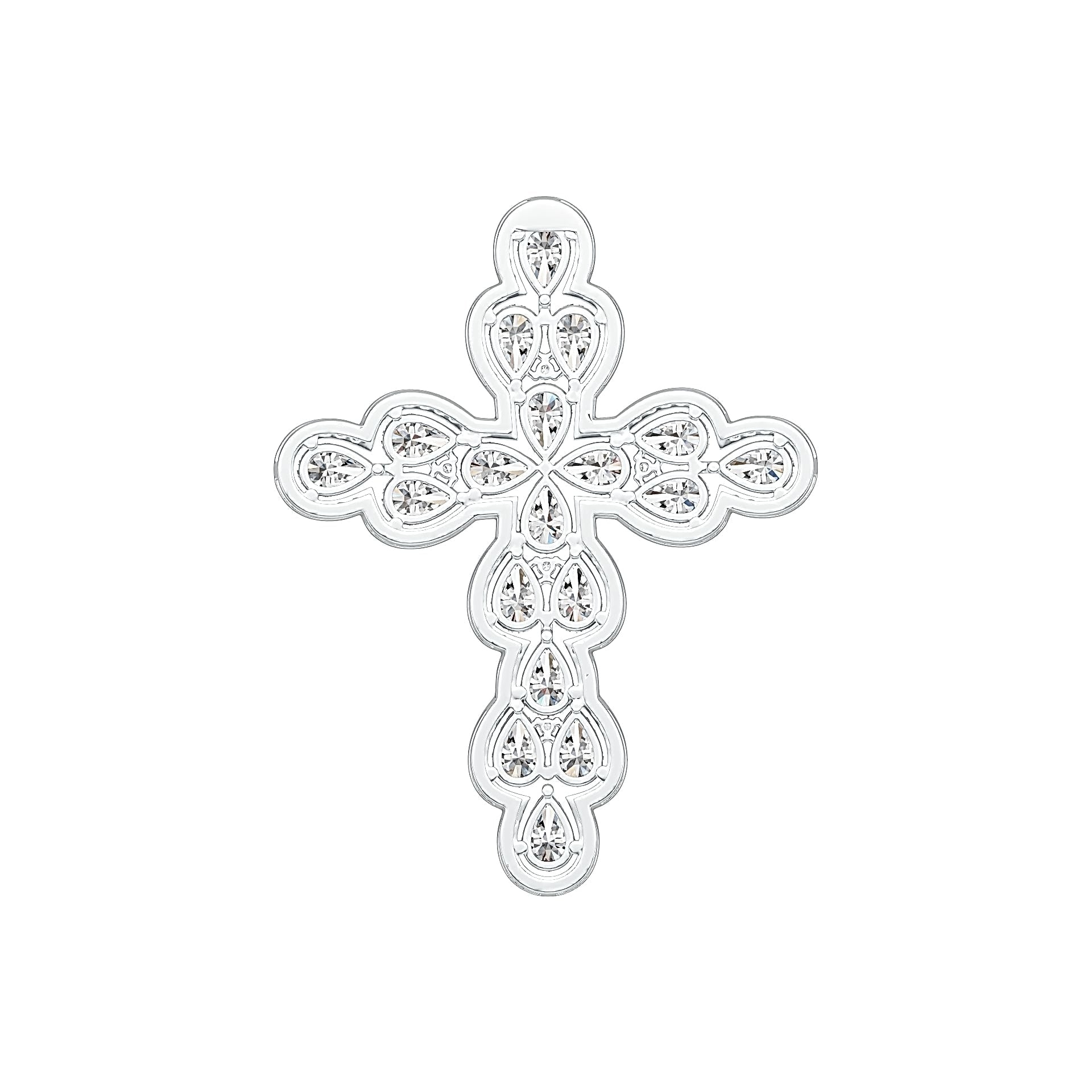 Sterling Silver Semi Mount Pendant Setting Pear PE 6x4mm DHJ